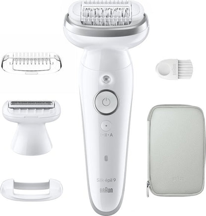 Braun Silk-épil 9 Epilator met Ladyshave Opzetstuk Type 9-041 - Wet & Dry - Wit/Zilver (tweedekans)