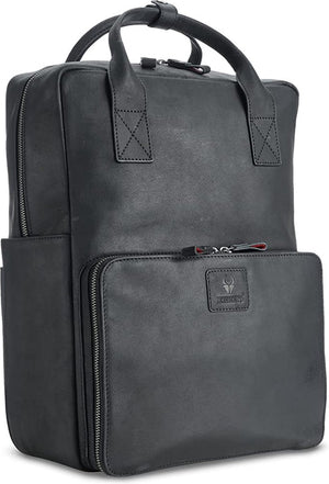 DONBOLSO Amsterdam Leren Rugzak 20L - 13 inch Laptopvak - Vintage Zwart