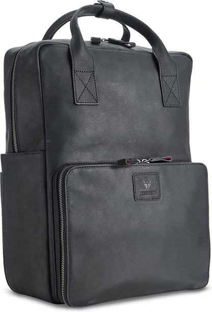 DONBOLSO Amsterdam Leren Rugzak 20L - 13 inch Laptopvak - Vintage Zwart