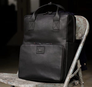 DONBOLSO Amsterdam Leren Rugzak 20L - 13 inch Laptopvak - Vintage Zwart